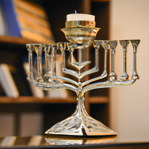 מנורת שבת יהודית מסורתית על שולחן
