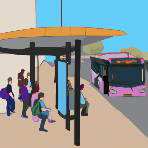 תחנת אוטובוס עמוסה ברמת חן, עם אנשים שנוסעים לעבודה וללימודים