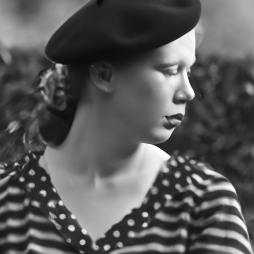 תמונה בשחור-לבן של אישה פריזאית משנות ה-20 של המאה ה-20, כשהיא מתאפיינת בכומתה באלגנטיות.