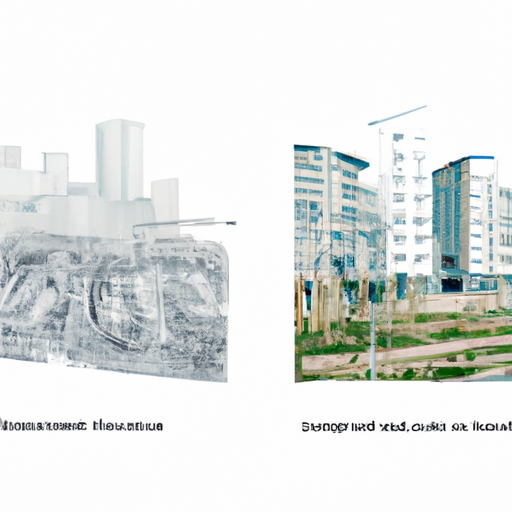 1. איור המדגים את השינוי של אזור עירוני לפני ואחרי ההתחדשות
